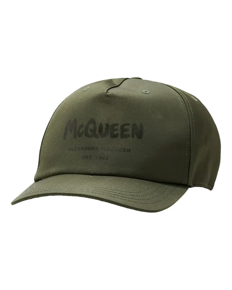 Alexander McQueen Baseballkappe mit Logo-Print - Grün Grün