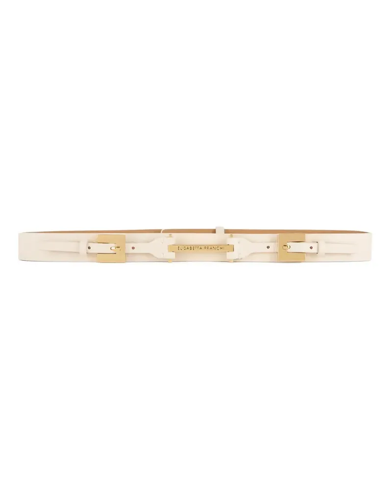 Elisabetta Franchi logo-buckle belt - Nude Nude