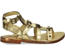 Flache Grant Sandalen mit Nieten - Gold