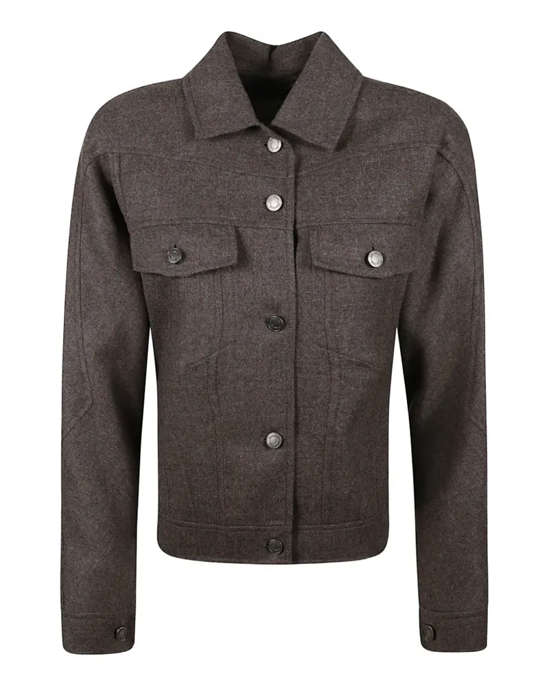 Max Mara button-up shirt bomber jacket - Braun Braun