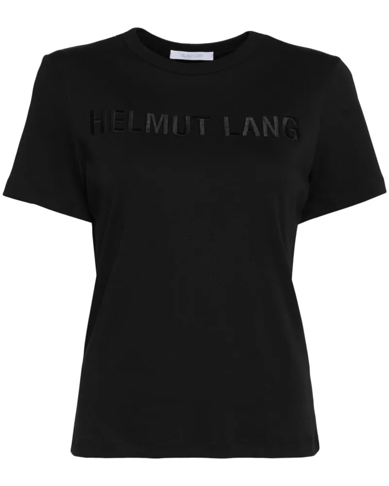 Helmut Lang Schmales T-Shirt mit Logo Schwarz