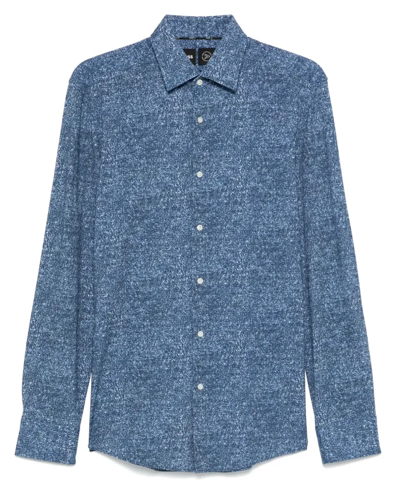 HUGO BOSS Hemd mit meliertem Effekt - Blau Blau