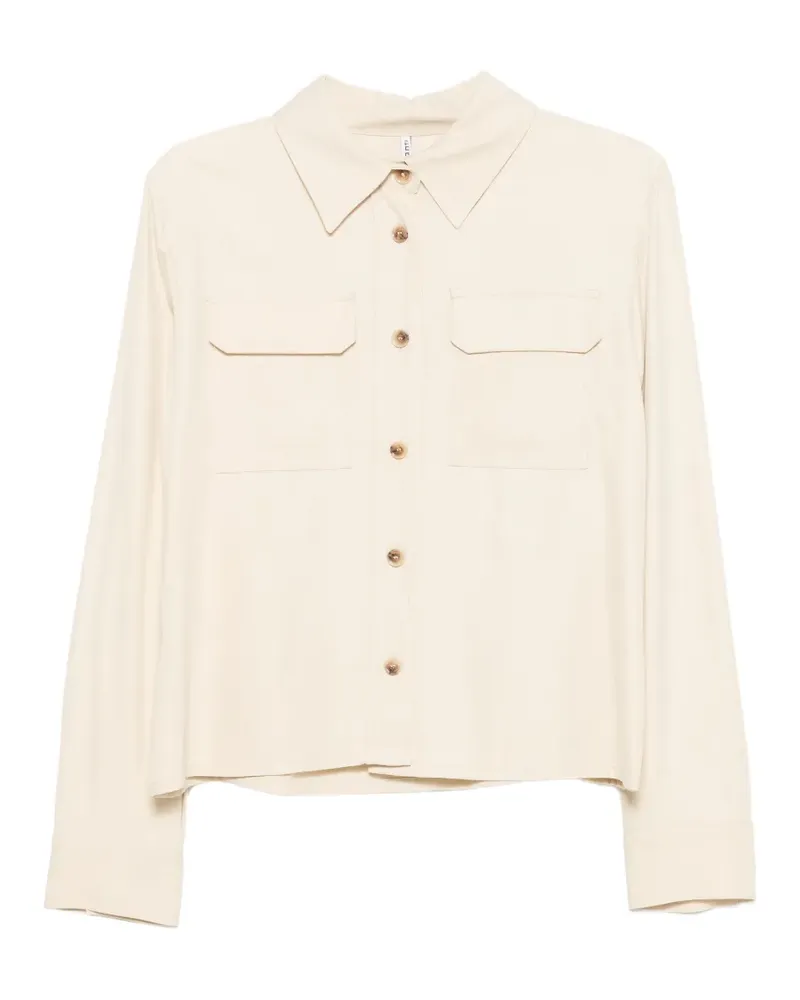 Liviana Conti button-fastening chest-pocket shirt - Nude Nude
