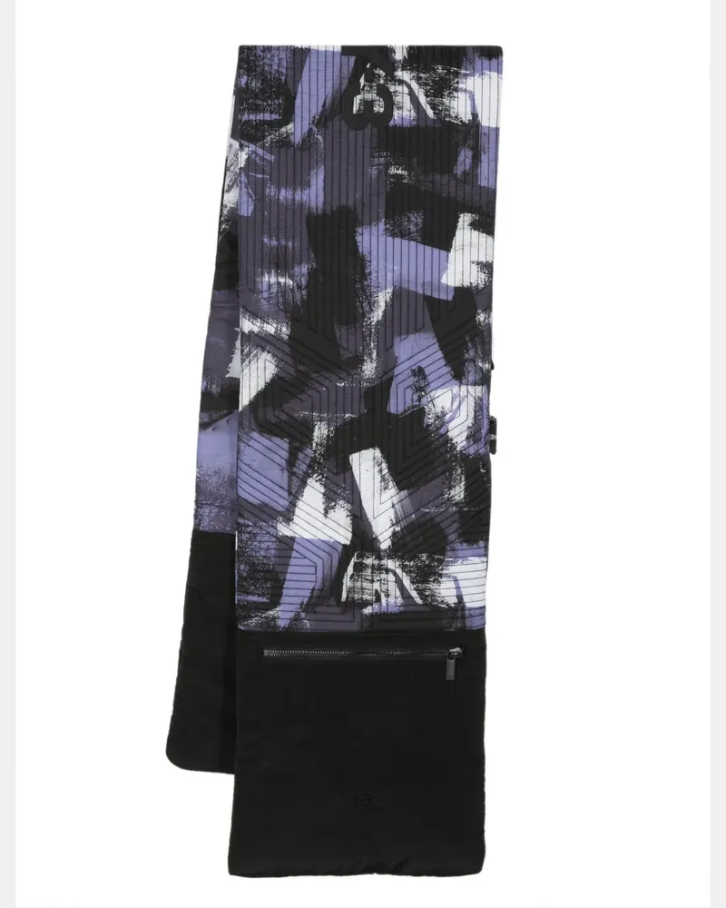 Y-3 Gesteppter Schal mit abstraktem Print - Schwarz Schwarz