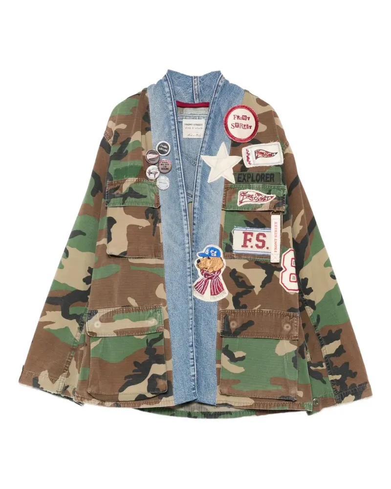 Front Street 8 camouflage-print patch-embellished jacket - Grün Grün