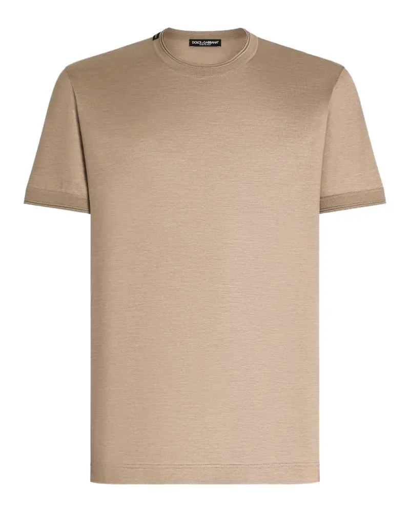 Dolce & Gabbana short-sleeved silk t-shirt - Braun Braun