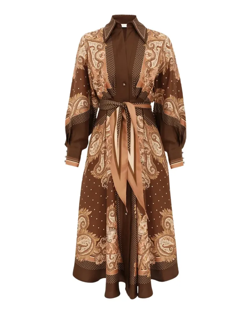 Zimmermann paisley-print silk shirt dress - Braun Braun