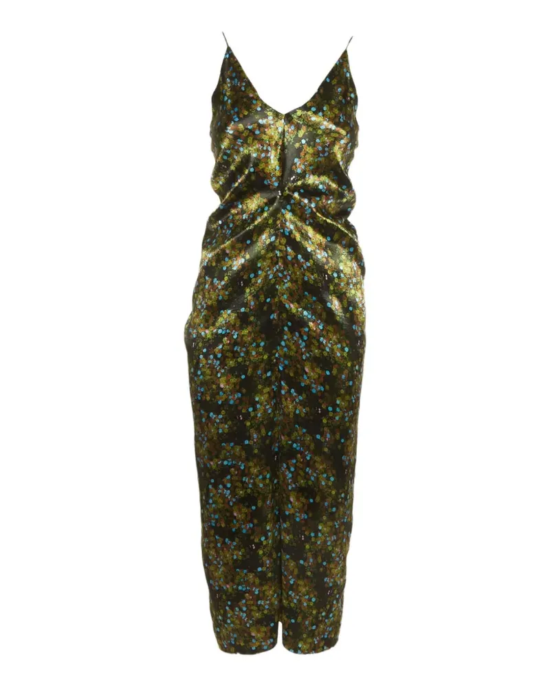 Victoria Beckham abstract-print slip midi ress - Gelb Gelb