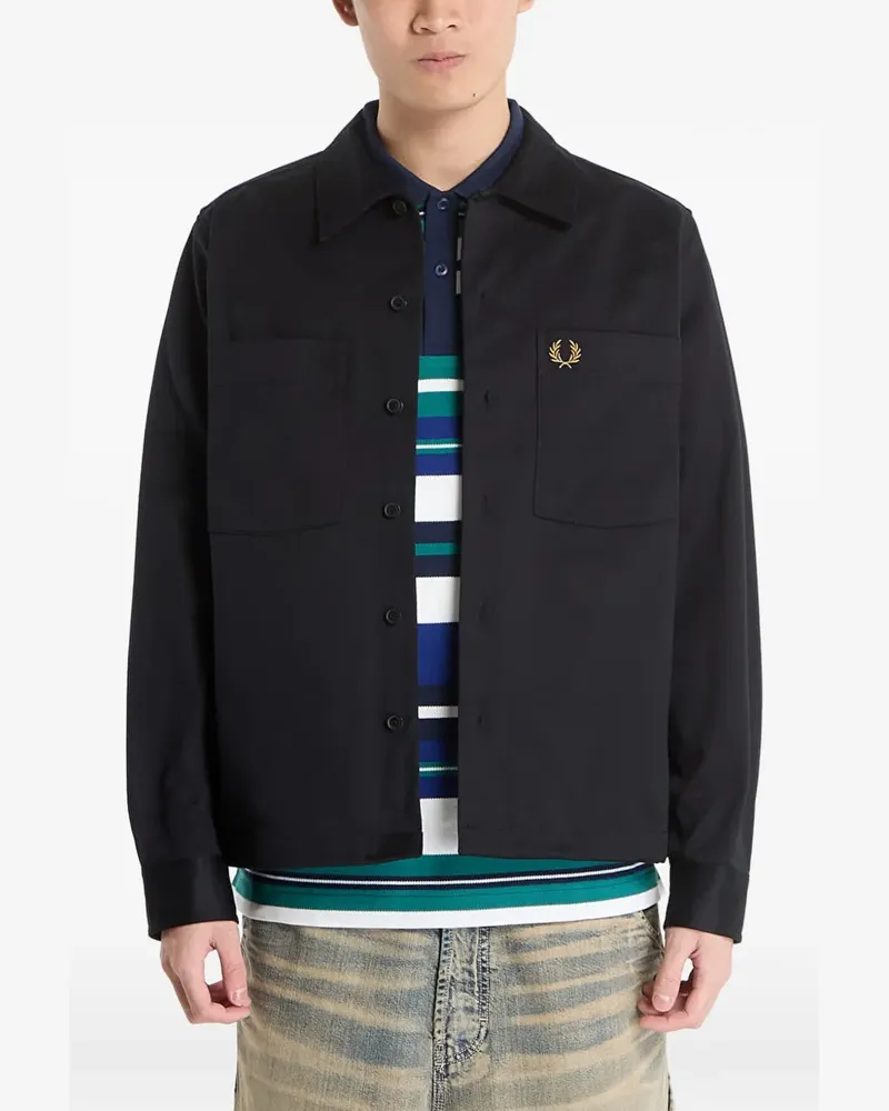 Fred Perry twill-texture shirt - Schwarz Schwarz