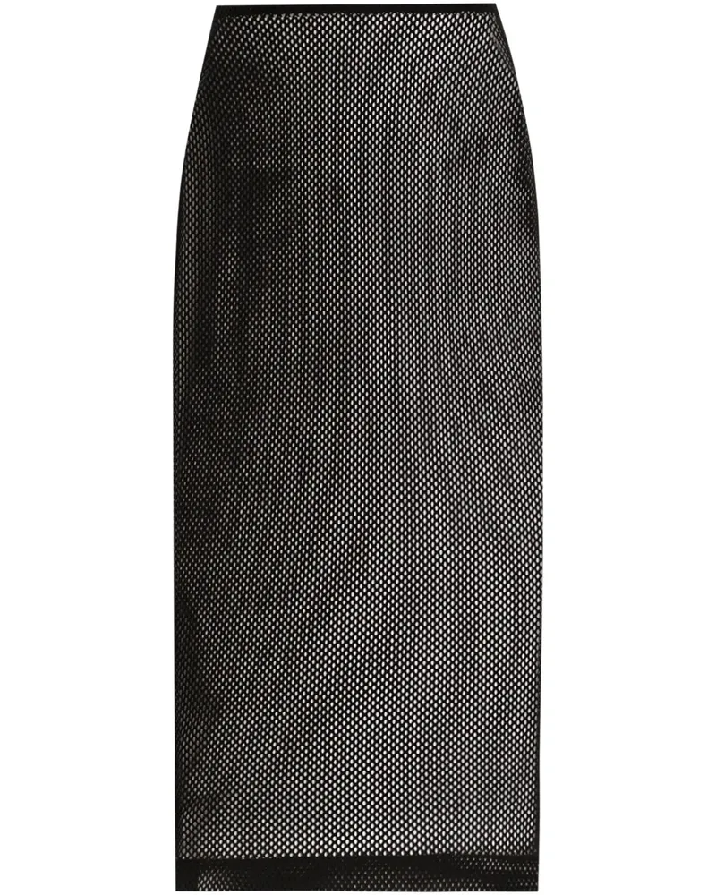 Dolce & Gabbana Midirock in Netzoptik - Schwarz Schwarz