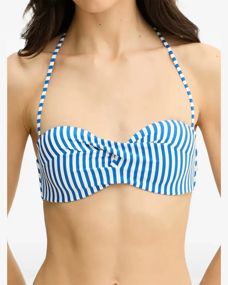 Twin-Set striped halterneck bikini top - Blau Blau
