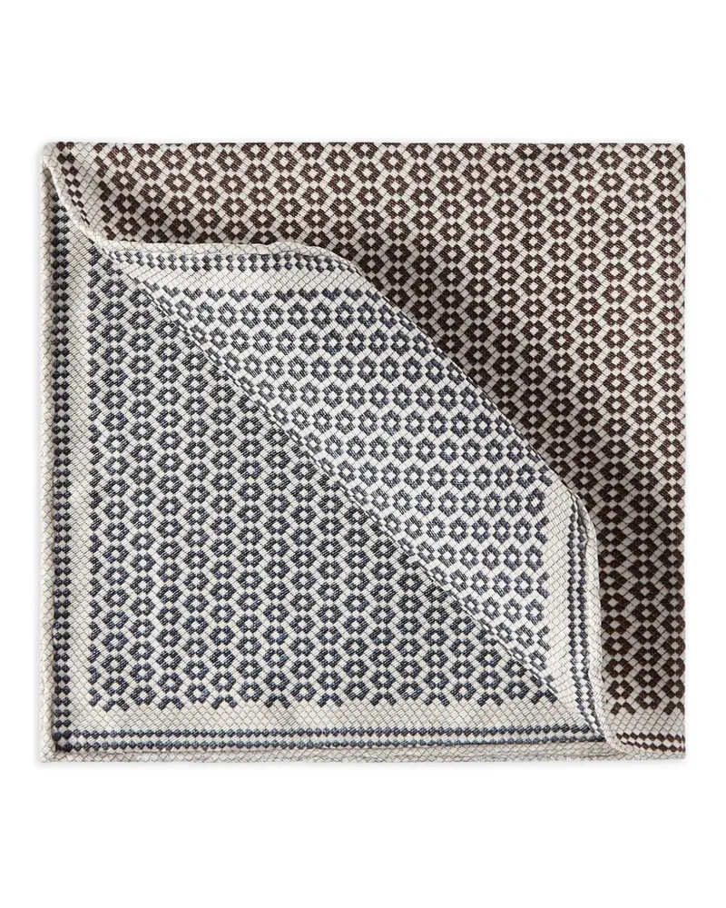 Brunello Cucinelli silk geometric-pattern pocket square - Braun Braun