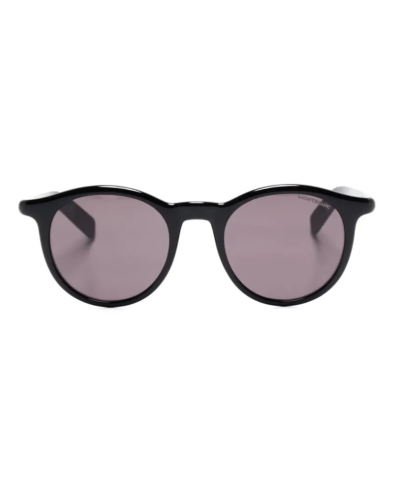 Montblanc Sonnenbrille mit rundem Gestell - Schwarz Schwarz