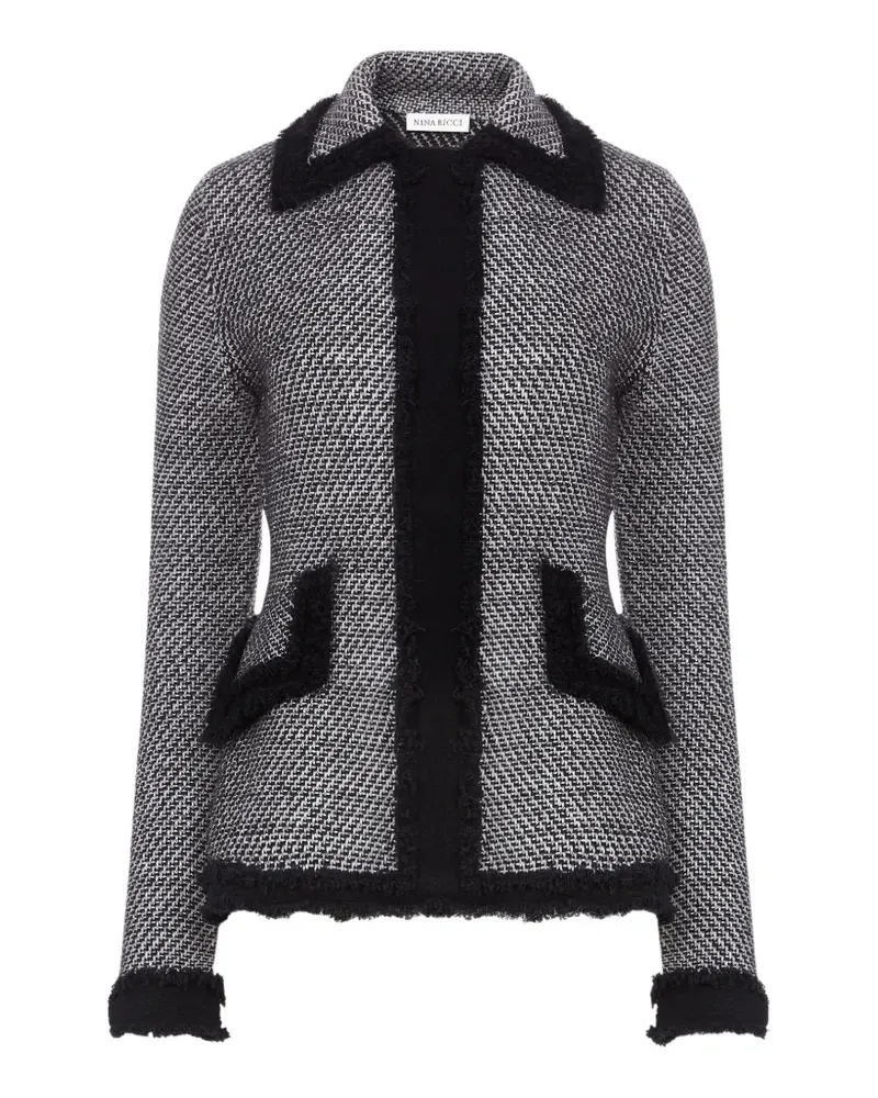 Nina Ricci Tweed-Cardigan mit Fransen - Grau Grau