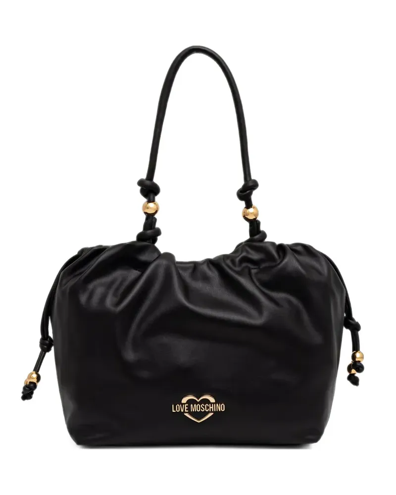 Moschino Tote Bag mit Perlen und Kordelzug - Schwarz Schwarz
