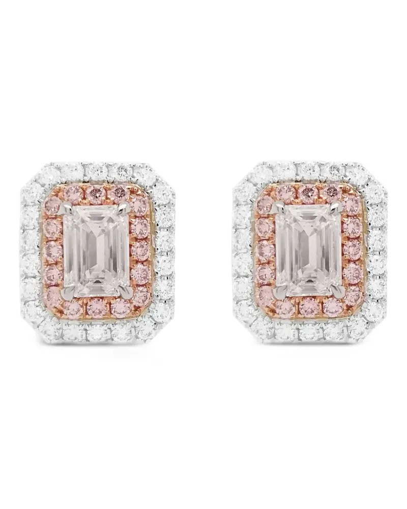 HYT Jewelry 18kt Weiß- und Rotgoldohrringe mit Diamant - Silber Silber