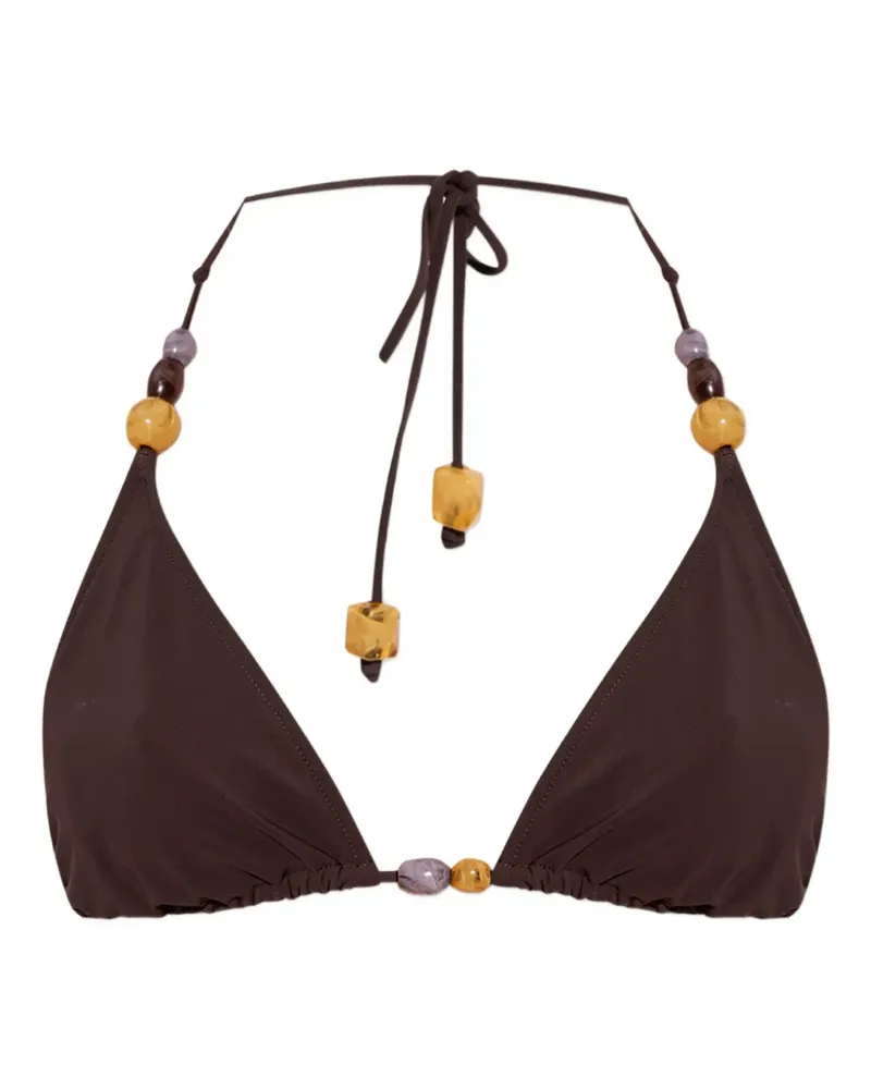 Tory Burch Triangel-Bikini mit Perlen - Braun Braun