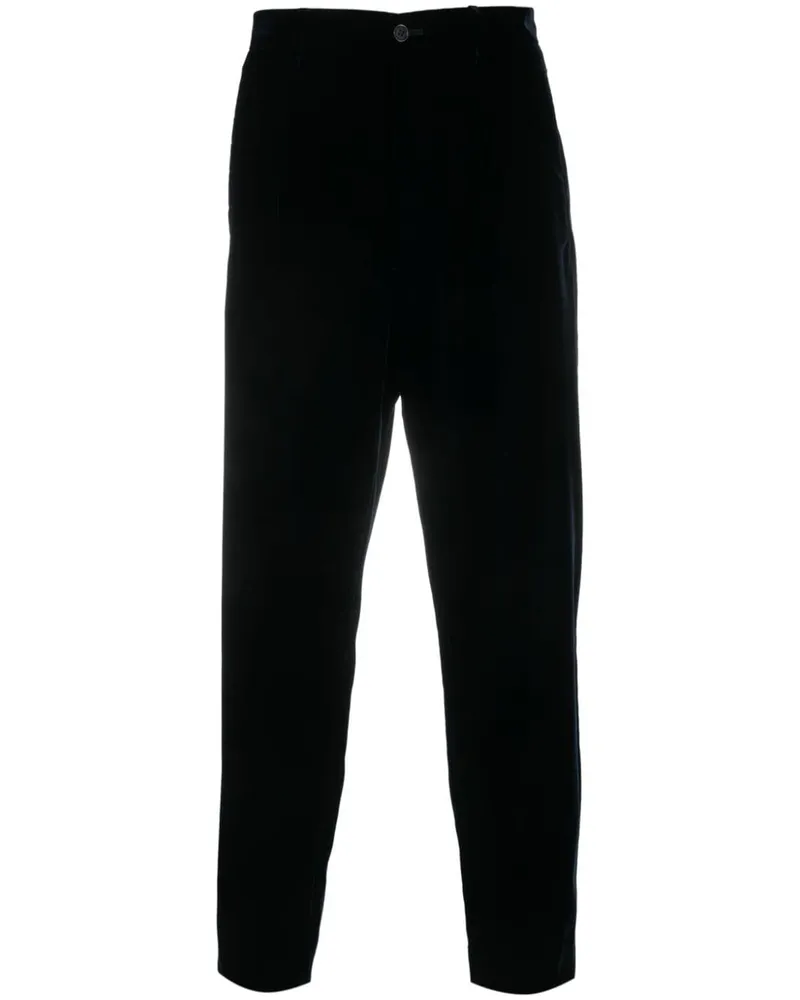 Giorgio Armani Samthose mit geradem Bein - Blau Blau