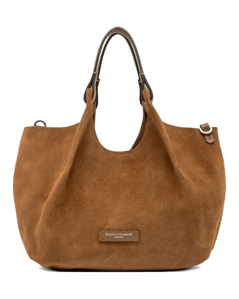 Gianni Chiarini Dua Schultertasche aus Wildleder - Nude Nude