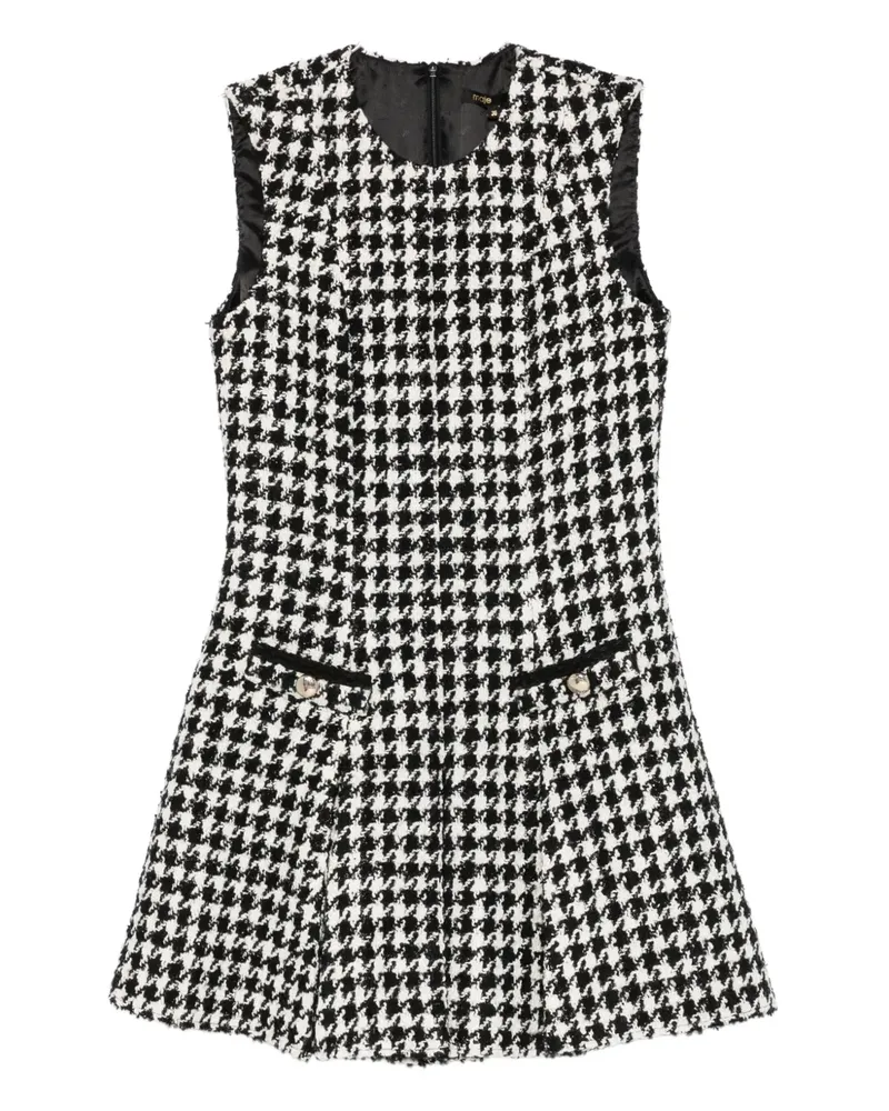 Maje Minikleid mit Hahnentrittmuster - Weiß Weiß