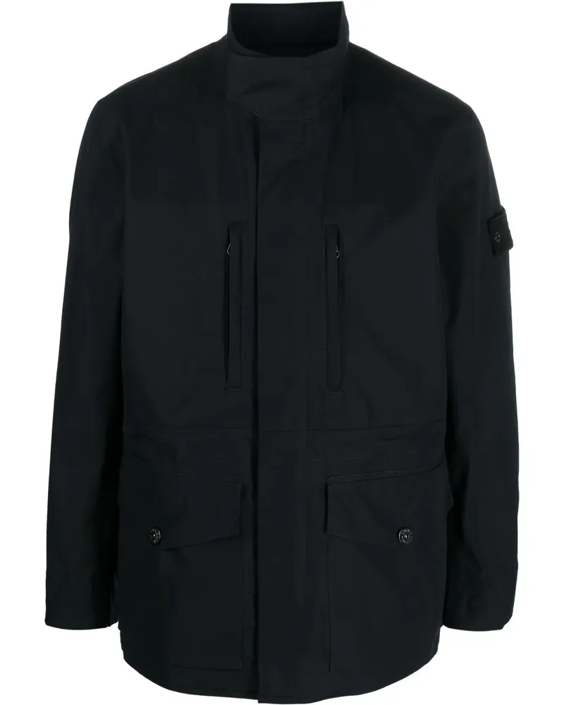 Stone Island Jacke mit Kompass-Patch - Schwarz Schwarz