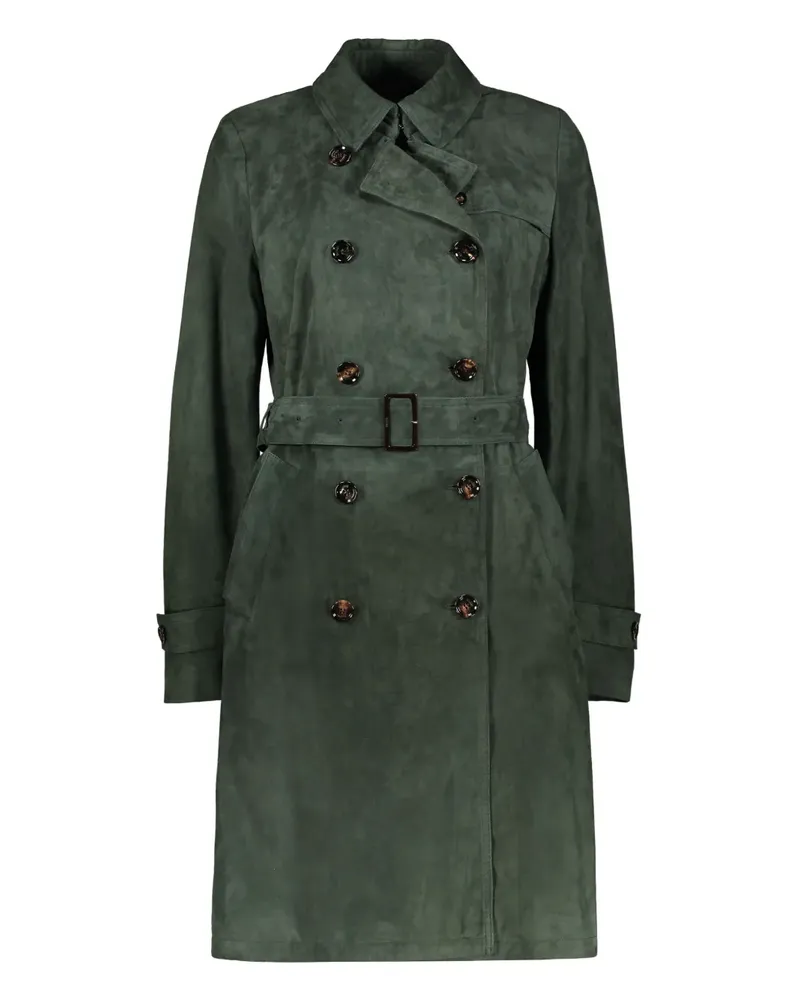 MOORER Avignon Trenchcoat aus Wildleder - Grün Grün