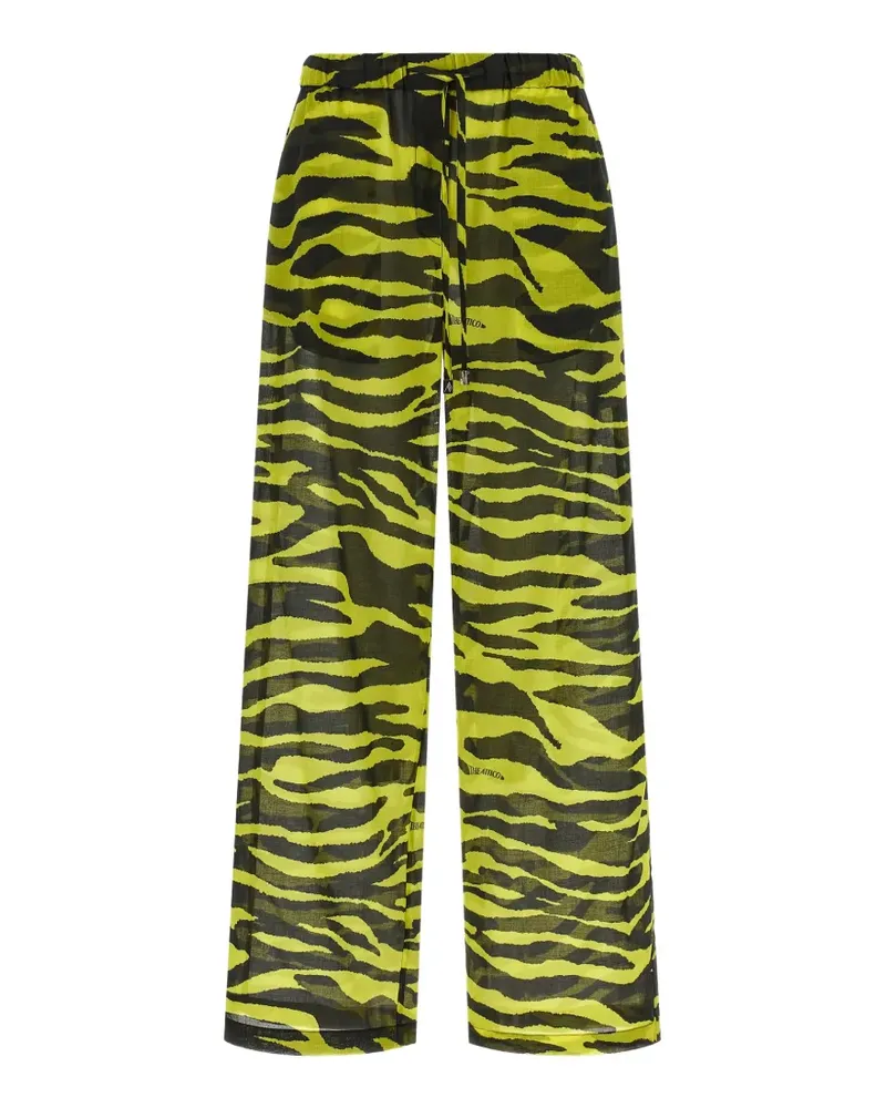ATTICO Il Primo Bagno animal-print cotton trousers - Gelb Gelb