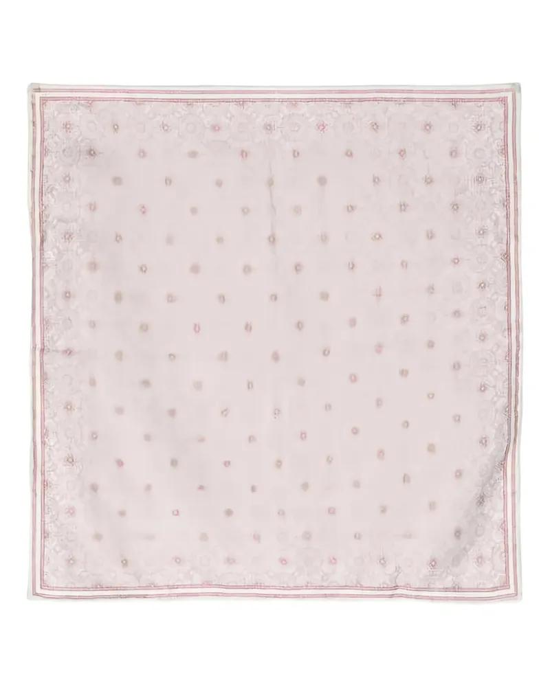 Brunello Cucinelli geometric-print silk pocket square - Rosa Rosa