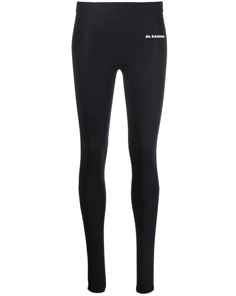 Jil Sander Leggings mit Logo-Print - Schwarz Schwarz
