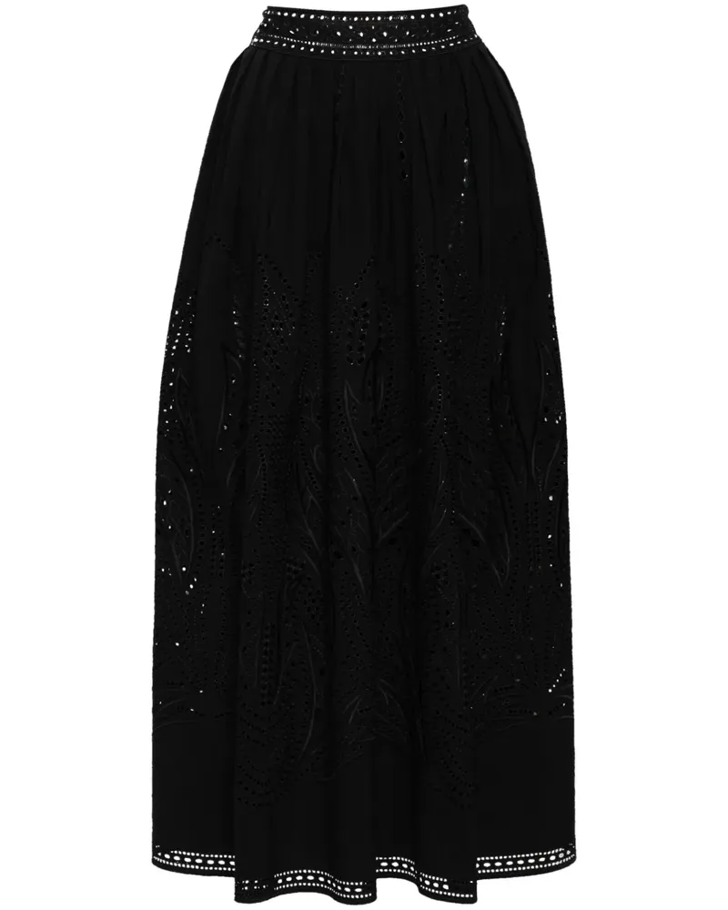 Alberta Ferretti Maxirock mit Spitze - Schwarz Schwarz
