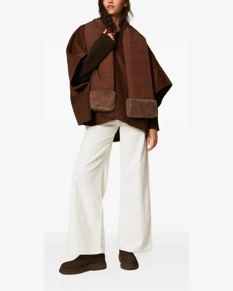 Twin-Set wool cloth poncho with scarf - Braun Braun