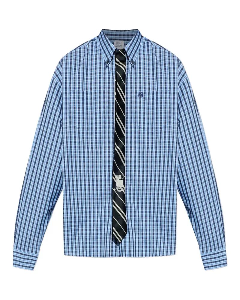 VETEMENTS Kariertes Hemd mit Knöpfen - Blau Blau