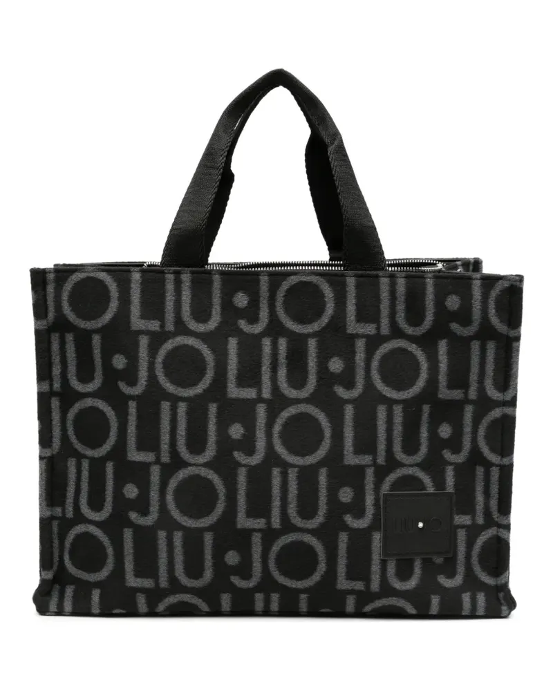 Liu Jo Tote Bag mit Logo-Jacquard - Schwarz Schwarz