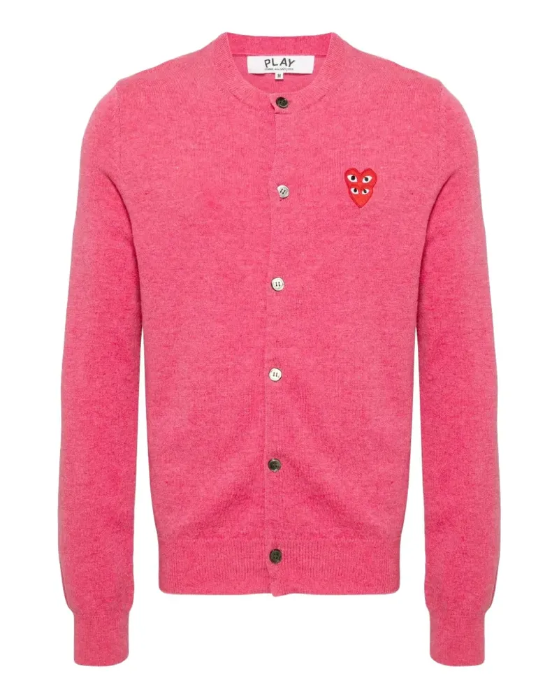 Comme des Garçons Play heart-patch button-up cardigan - Rosa Rosa