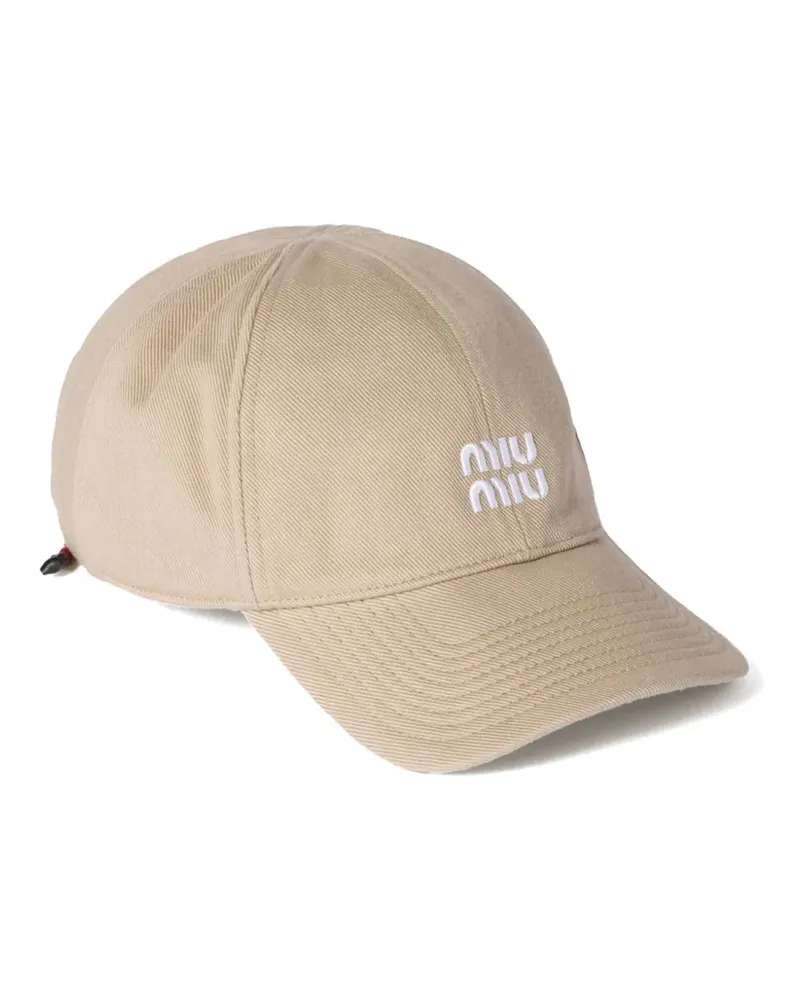 Miu Miu Baseballkappe aus Denim - Nude Nude
