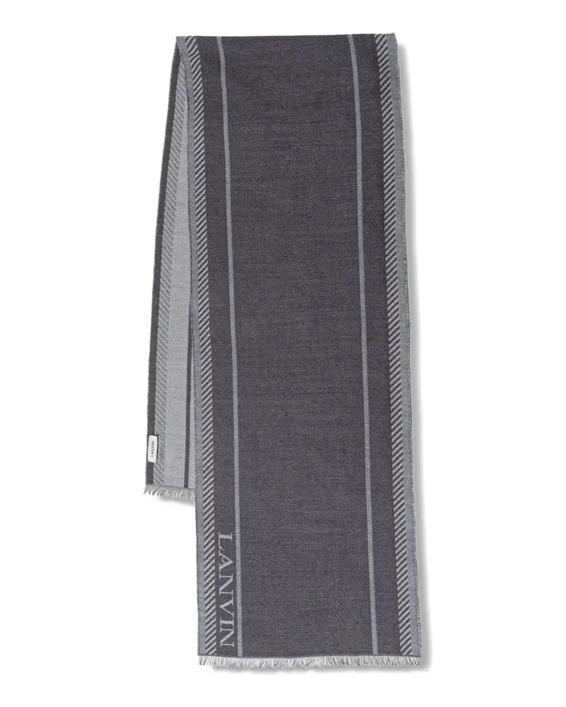 Lanvin logo stripe scarf - Grau Grau
