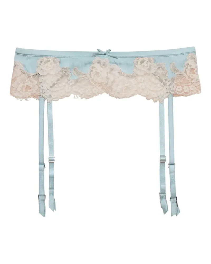 Fleur Du Mal Juliet Strumpfhalter aus Spitze - Blau Blau