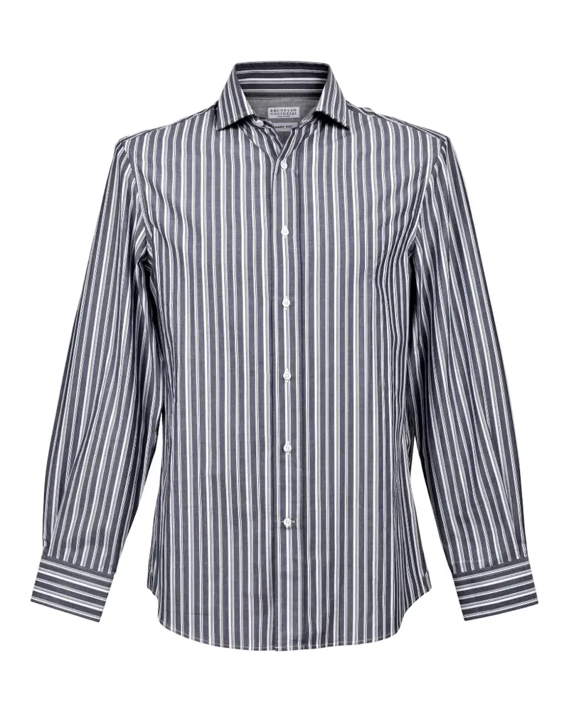 Brunello Cucinelli striped tailored shirt - Grau Grau