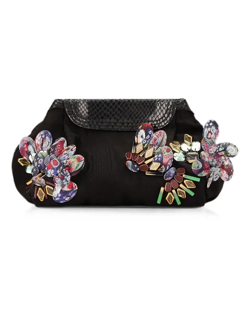Dries van Noten Bestickte Clutch - Schwarz Schwarz
