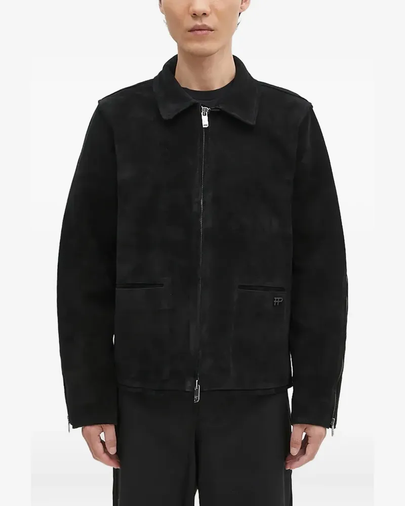 Filling Pieces Wildlederjacke mit Reißverschluss - Schwarz Schwarz