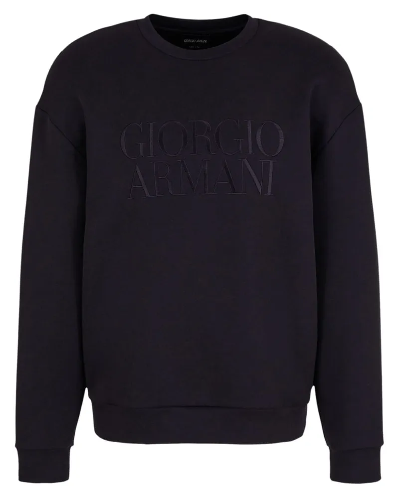 Giorgio Armani T-Shirt mit Logo-Stickerei - Blau Blau