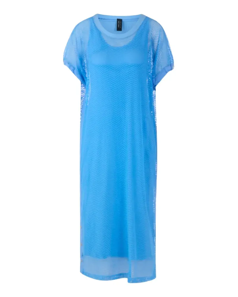 Marc Cain Midikleid mit Mesh-Overlay - Blau Blau