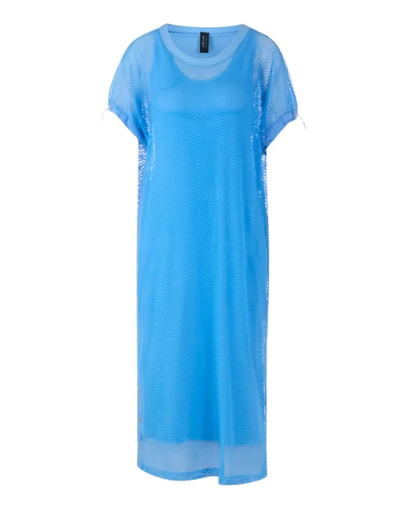 Marc Cain mesh-overlay midi dress - Blau Blau