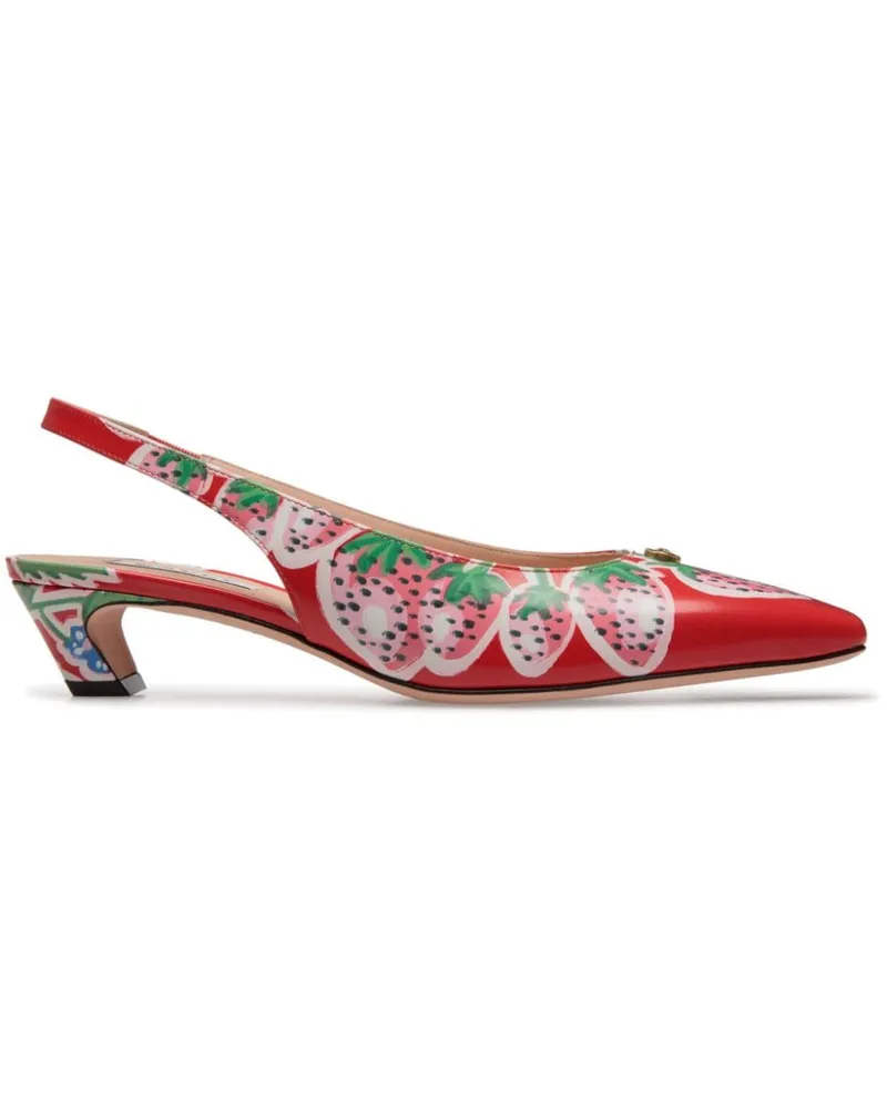 Bally Sylt Pumps mit Erdbeeren-Print 35mm - Rot Rot