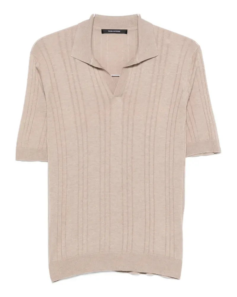 Tagliatore Pavel ribbed-knit T-shirt - Nude Nude