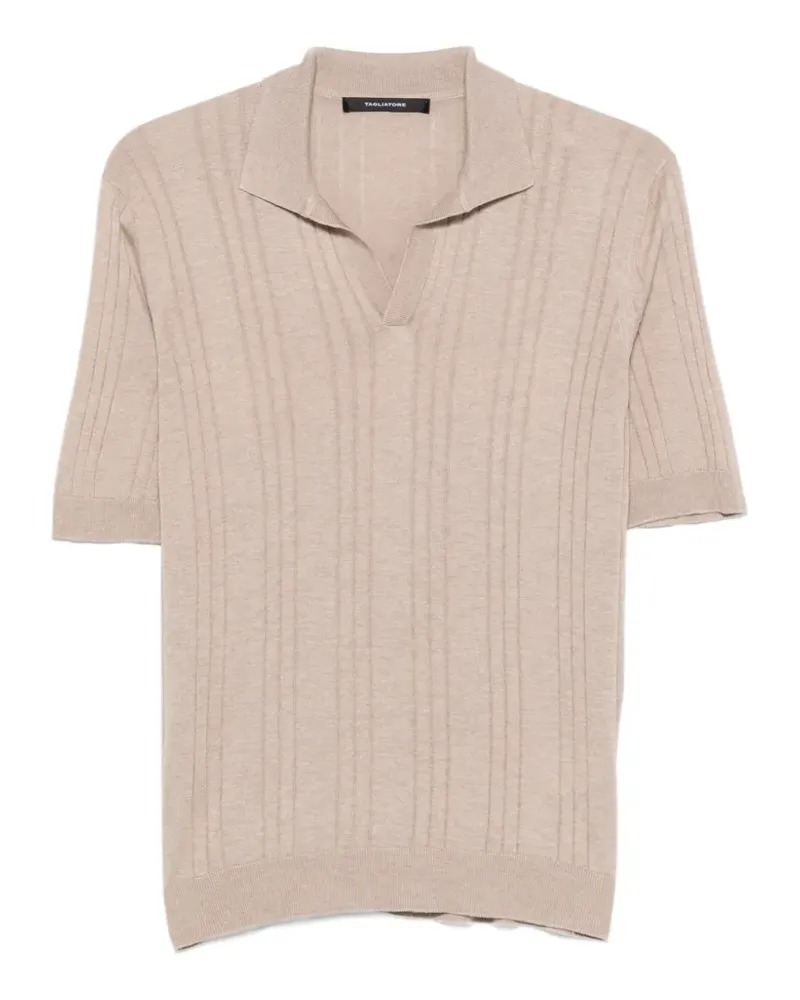 Tagliatore Pavel T-Shirt aus geripptem Strick - Nude Nude