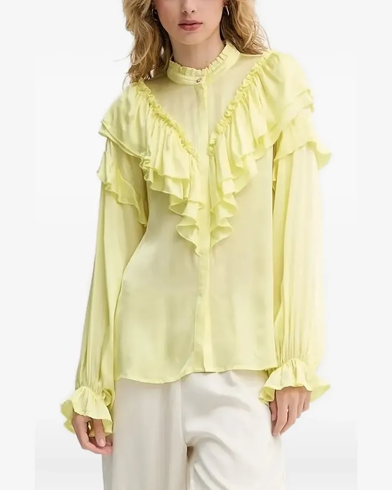 BRUUNS BAZAAR Bluse mit Rüschen - Gelb Gelb