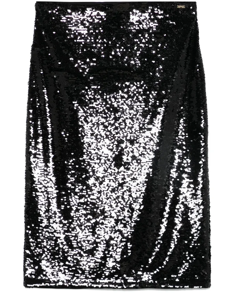 Armani Exchange Midirock mit Pailletten - Schwarz Schwarz