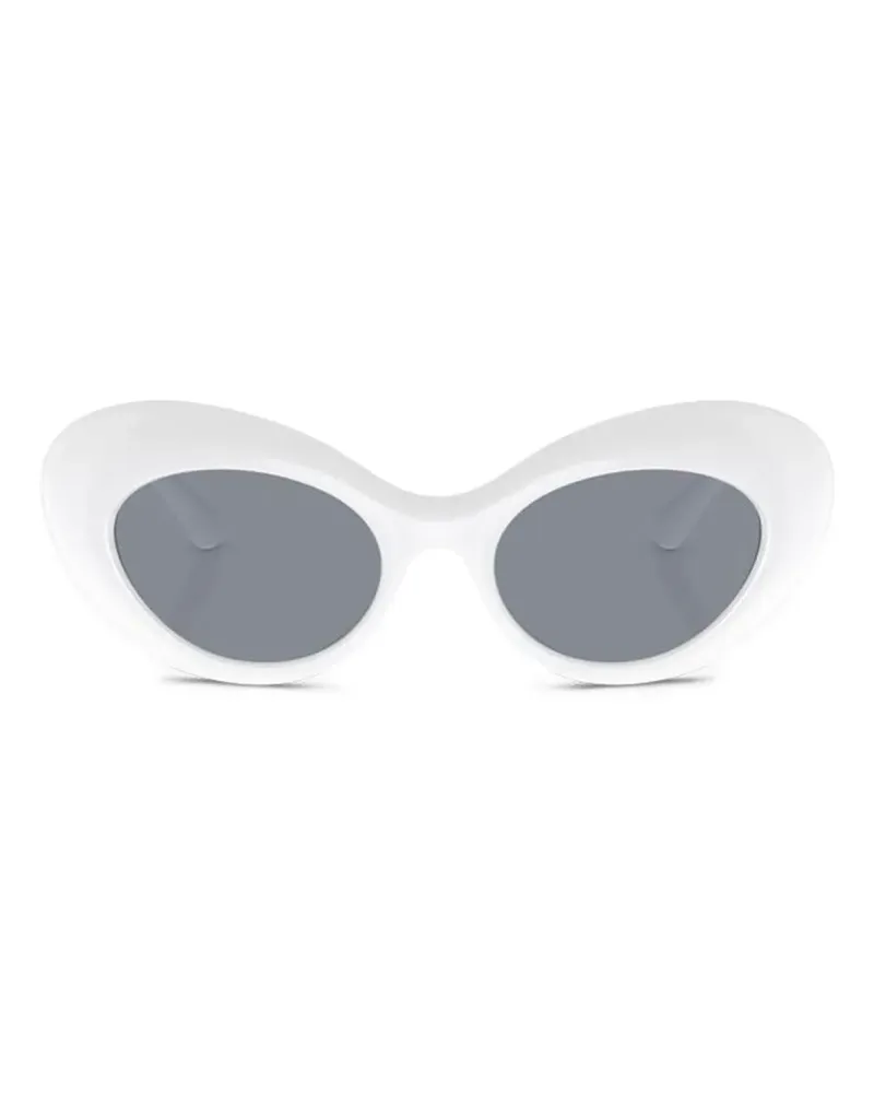 Versace Sonnenbrille mit ovalem Gestell - Weiß Weiß