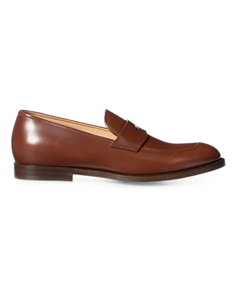 Brunello Cucinelli braided calfskin and polished calfskin penny loafers - Braun Braun